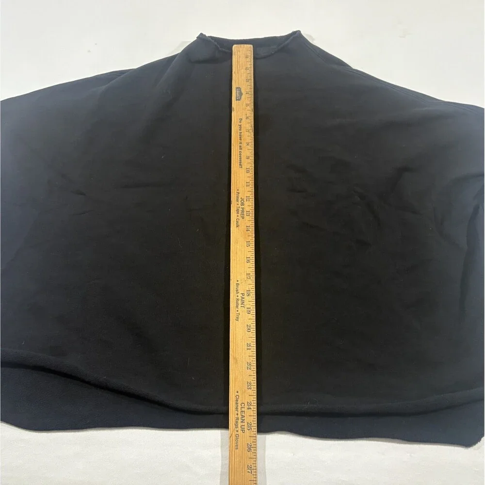 Frank & Eileen Tee Lab Black Short Sleeve Cape Sweatshirt Boho Goth Sz OS Stain - Picture 5 of 10